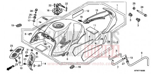 RESERVOIR A CARBURANT CB1000RB de 2011